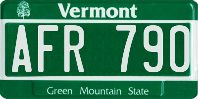 VT license plate AFR790