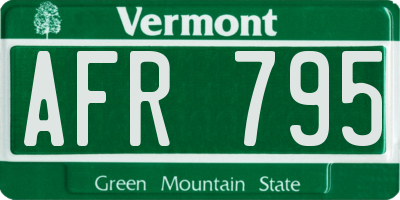 VT license plate AFR795