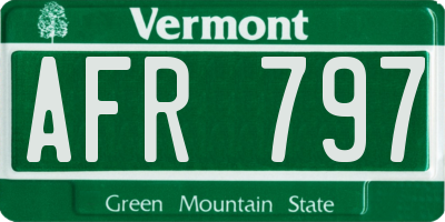 VT license plate AFR797