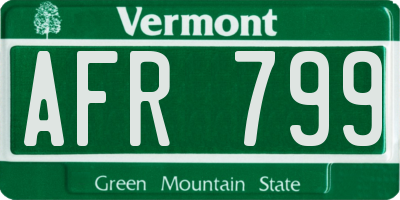 VT license plate AFR799