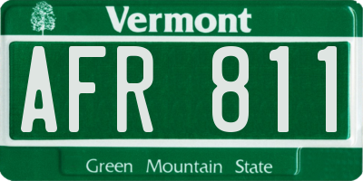 VT license plate AFR811