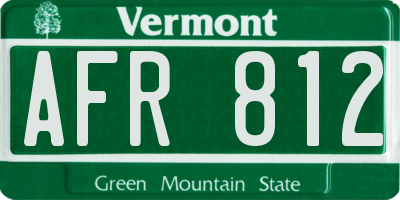 VT license plate AFR812