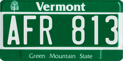 VT license plate AFR813