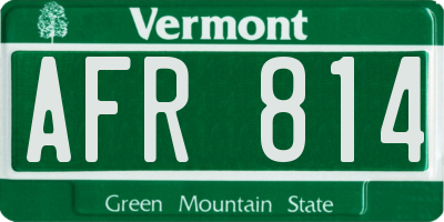 VT license plate AFR814