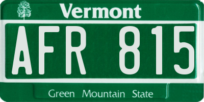 VT license plate AFR815