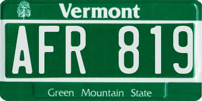 VT license plate AFR819