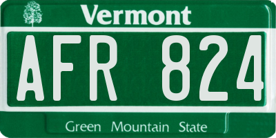 VT license plate AFR824