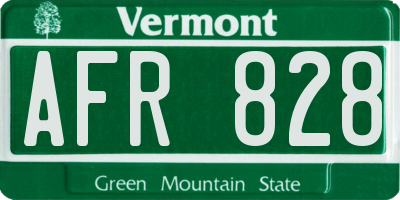 VT license plate AFR828
