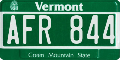 VT license plate AFR844