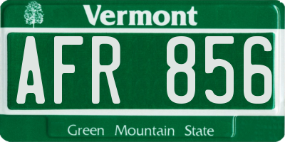 VT license plate AFR856