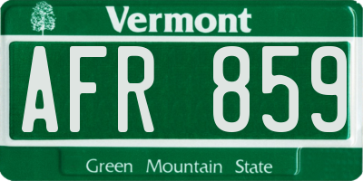 VT license plate AFR859