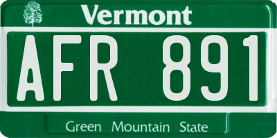 VT license plate AFR891
