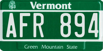 VT license plate AFR894