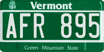 VT license plate AFR895