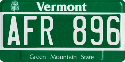 VT license plate AFR896