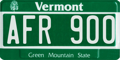 VT license plate AFR900