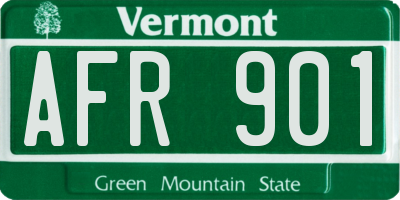 VT license plate AFR901