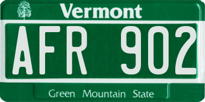 VT license plate AFR902