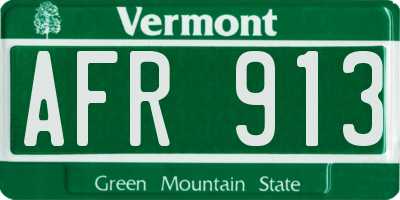 VT license plate AFR913