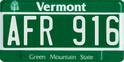 VT license plate AFR916