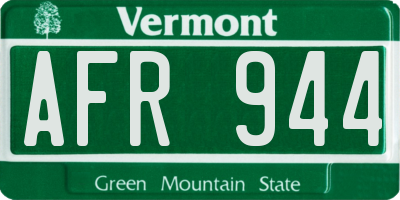 VT license plate AFR944
