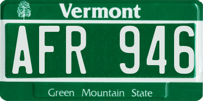 VT license plate AFR946