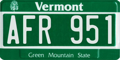 VT license plate AFR951