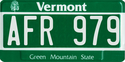 VT license plate AFR979