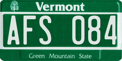 VT license plate AFS084