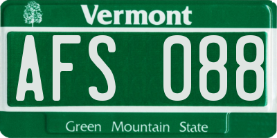 VT license plate AFS088