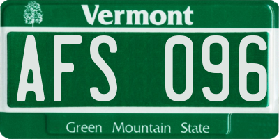 VT license plate AFS096
