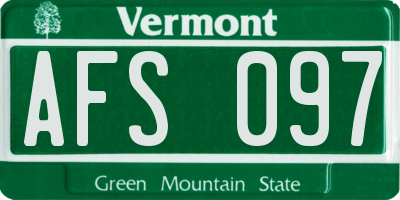 VT license plate AFS097