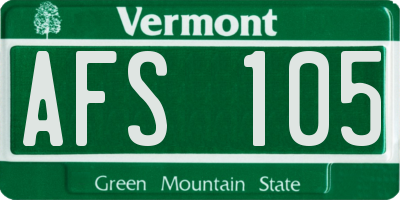 VT license plate AFS105
