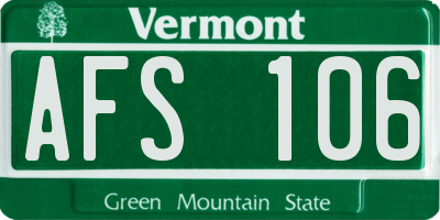 VT license plate AFS106