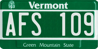VT license plate AFS109