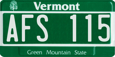 VT license plate AFS115