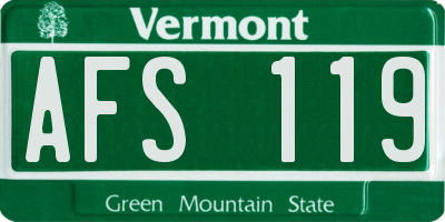 VT license plate AFS119