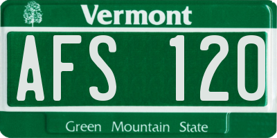 VT license plate AFS120