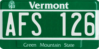 VT license plate AFS126