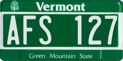 VT license plate AFS127