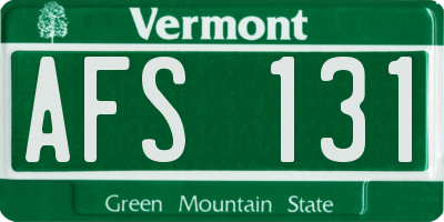VT license plate AFS131