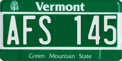VT license plate AFS145