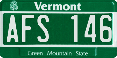 VT license plate AFS146