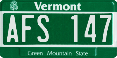 VT license plate AFS147