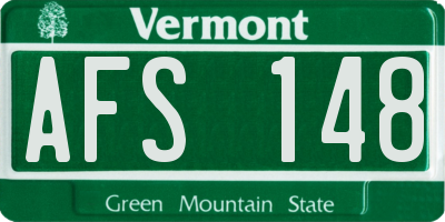 VT license plate AFS148