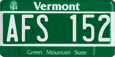 VT license plate AFS152