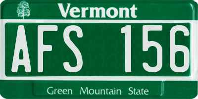 VT license plate AFS156