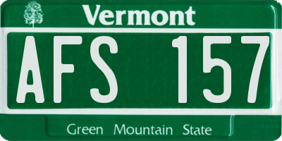 VT license plate AFS157