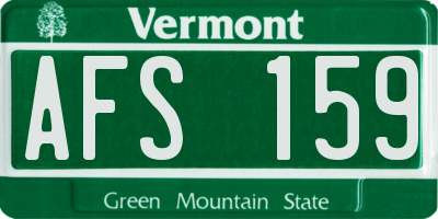 VT license plate AFS159