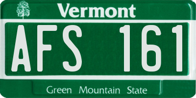 VT license plate AFS161